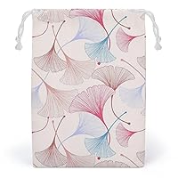 Ginkgo Biloba Leaves Canvas Drawstring Bags Reusable Storage Bag Gifts Jewelry Pouch Organizer for Travel Home