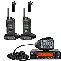Retevis RA87 GMRS 40W Mobile Radio, GMRS Repeater,RB89 GMRS Wireless Walkie Talkies (2 Pack) with Earpiece and Mic, GMRS 2 Way Radios Long Range for Security Off-Road