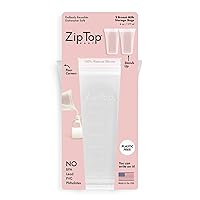 Zip Top Reusable 100% Silicone Breast Milk Storage Bags That Stand Up Stay Open and Zip Shut, Made in The USA - Set of 2 Bags
