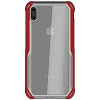 Ghostek Cloak Clear Grip iPhone Xs Max Case with Super Slim Shock Absorbing Bumper Ultra Tough Cover Heavy Duty Protection and Wireless Charging Compatible for 2018 iPhone Xs Max (6.5 Inch) - (Red)
