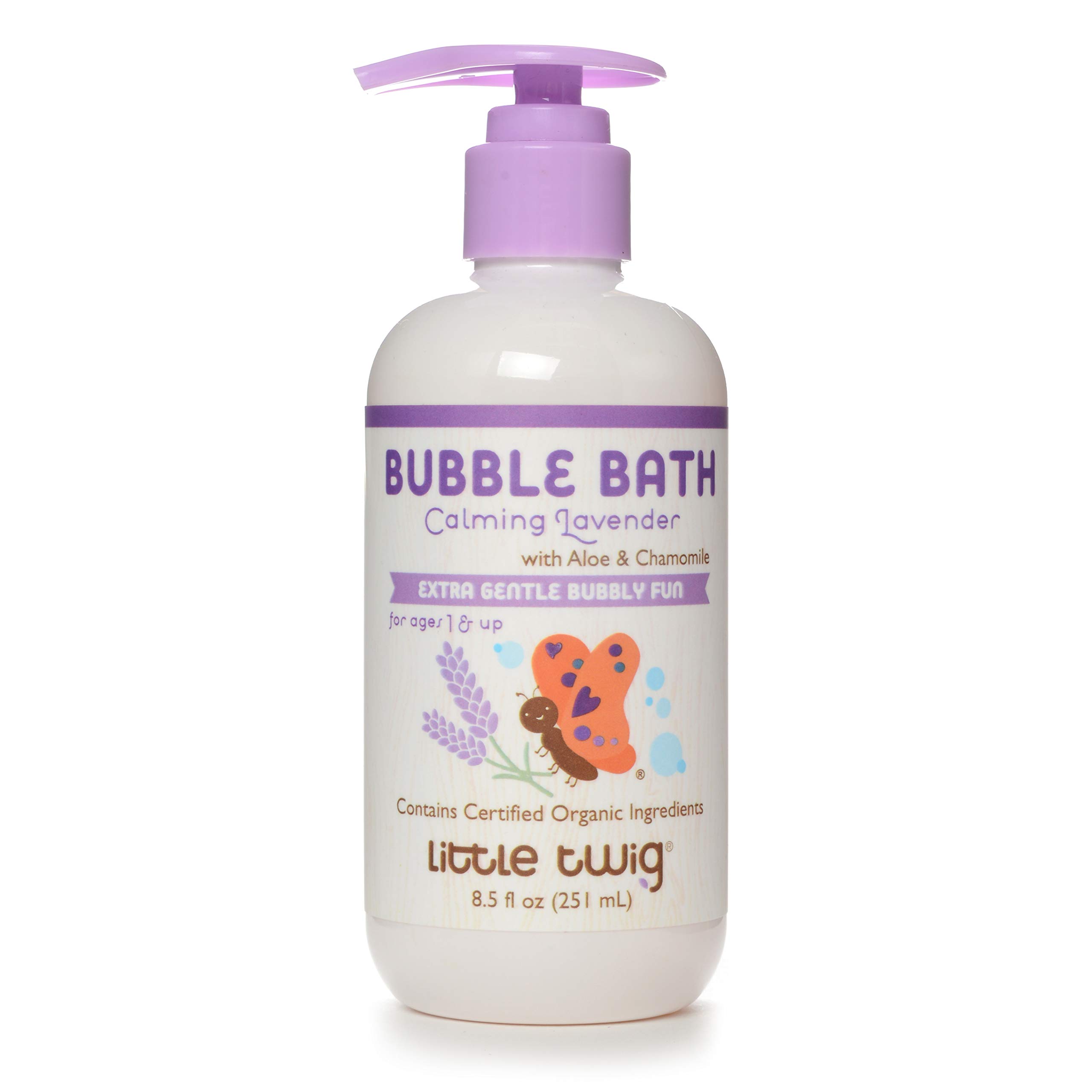 Little Twig Bubble Bath, Baby Bath Essential with Natural Plant Derived Formula, Vegan, Gluten-Free, Paraben-Free, Calming Lavender Scent, 8.5 fl. oz.