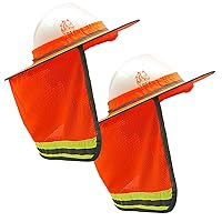 Wolf High-Visibility Orange Reflective Full-Brim Hard Hat Mesh Sun Visor Neck Shade
