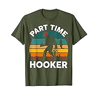 Mens Fishing-Shirt Part Time Hooker Bigfoot Papa Funny Bass Dad T-Shirt
