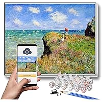 Paint by Numbers Kits for Adults and Kids clifftop Walk at Pourville Painting by Claude Monet Paint by Number Kit On Canvas for Beginners