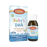 Carlson - Baby's DHA, Liquid DHA Baby Supplement, 1100 mg Omega-3s + 400 IU Vitamin D3, Brain Development, Vision Support & Nerve Function, Omega-3 Liquid for Babies, Baby Fish Oil, 60 mL