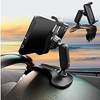 Car Dashboard Phone Clip Holder,360°Rotating Dash Steering Wheel Cell Phone Clamp Mount Stand Compatible with 4-7 Inch Smartphones Holder