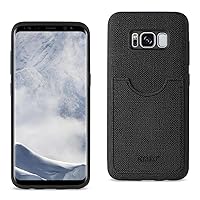 Reiko Samsung Galaxy S8 Edge/ S8 Plus Anti-slip Texture Protector Cover with Card Slot In Cell Phone Case for Galaxy S8 Edge - Black