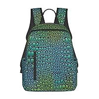 BREAUX Alligator Skin Print Simple And Lightweight Leisure Backpack, Men'S And Women'S Fashionable Travel Backpack