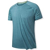 Men's Workout T-Shirts Dry Fit Moisture Wicking Short Sleeve Crewneck Pullover Solid Color Athletic Tee Shirts