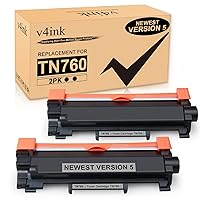 v4ink Compatible TN-760 Toner Cartridge Replacement for Brother TN760 TN730 TN770 Ink for HL-L2350DW HL-L2370DW HL-L2395DW MFC-L2690DW MFC-L2710DW MFC-L2717DW MFC-L2750DW DCP-L2550DW