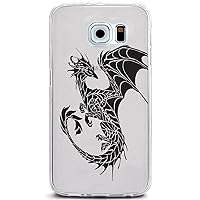 JewelryVolt Clear Phone Case for Galaxy S7 Edge Full Color UV Printed Animal Medieval Tribal Dragon
