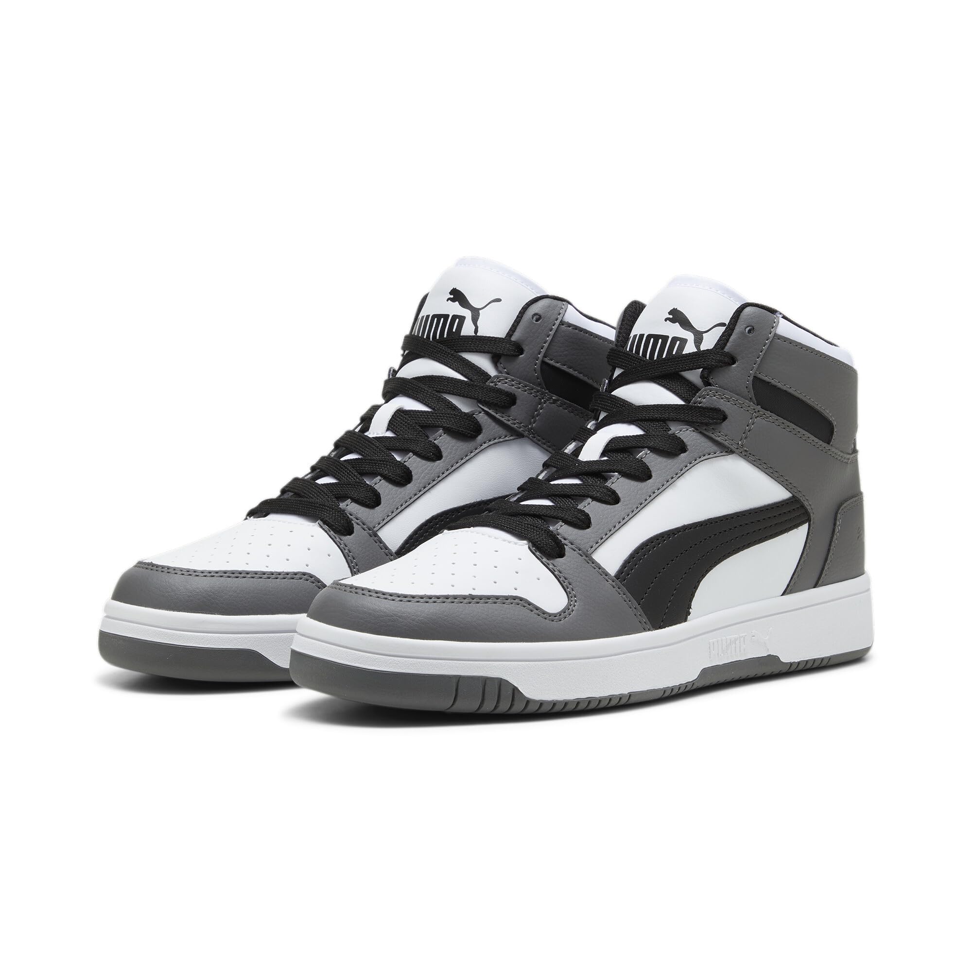 PUMA Men's Rebound Layup Sneaker, White Black-Cool Dark Gray, 10.5
