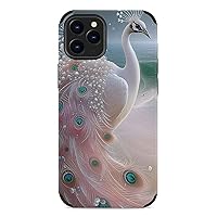 Pink Peafowl Compatible with iPhone 12/iPhone 12 Pro/12 Pro Max/12 Mini, Shockproof Protective Phone Case