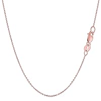 Jewelry Affairs 14k Rose Gold Cable Link Chain Necklace, 0.8mm