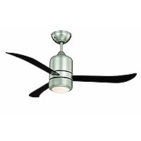 Aireryder Loft Nickel Clear Ceiling Fan with Light and Remote Control, FN51133