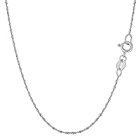 14k White Gold Singapore Chain Necklace, 1.0mm