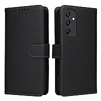 for Samsung Galaxy A25 5G Wallet Case Detachable Back Case PU Leather Flip Folio Case with Magnetic Stand Shockproof Phone Cover with Card Holder/Wrist Strap Black