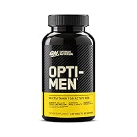 Gold Standard 100% Whey Protein Powder, Vanilla Ice Cream, 5 Pound Opti-Men Daily Multivitamin for Men, Immune Support Supplement, 80 Day Supply, 240 Count
