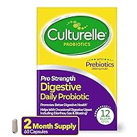 Culturelle® Pro Strength Daily Probiotics for Digestive Health*, Supports Occasional Diarrhea, Gas & Bloating*, Gluten and Soy Free, 60 Count