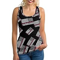 Breast Cancer Flag Women's Tank Top Summer Athletic Tank Top Casual Sleeveless Shirts for Beach Holiday