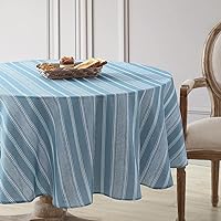 Laura Ashley Decorative Tablecloth, Wrinkle and Stain Resistant, Spillproof Water Repellant, Easy Care Washable Polyester Fabric for Dining, Kitchen, Holiday, Party and More, 70