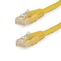 StarTech.com 10ft CAT6 Ethernet Cable - Yellow CAT 6 Gigabit Ethernet Wire -650MHz 100W PoE++ RJ45 UTP Molded Category 6 Network/Patch Cord w/Strain Relief/Fluke Tested UL/TIA Certified (C6PATCH10YL)