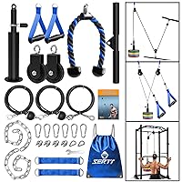 Weight Cable Pulley System Gym, Upgraded Cable Pulley Attachments for Gym LAT Pull Down, Biceps Curl, Tricep, Arm Workouts - Weight Pulley System Home Gym Add On Equipment