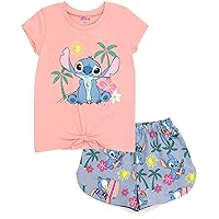 Disney Princess Minnie Mouse Lilo & Stitch Winnie the Pooh T-Shirt & Shorts Set Infant to Big Kid Sizes (12 Months - 14-16)