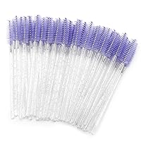 G2PLUS 100PCS Disposable Mascara Brushes, Crystal Lash Brush Makeup Kit, Adjustable Eyelash Spoolies for Eyelash Extensions, Eyebrow and Makeup (White + Purple)