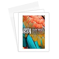 50 set of 11x14 White Photo Mats for 8x12 + backing + bags