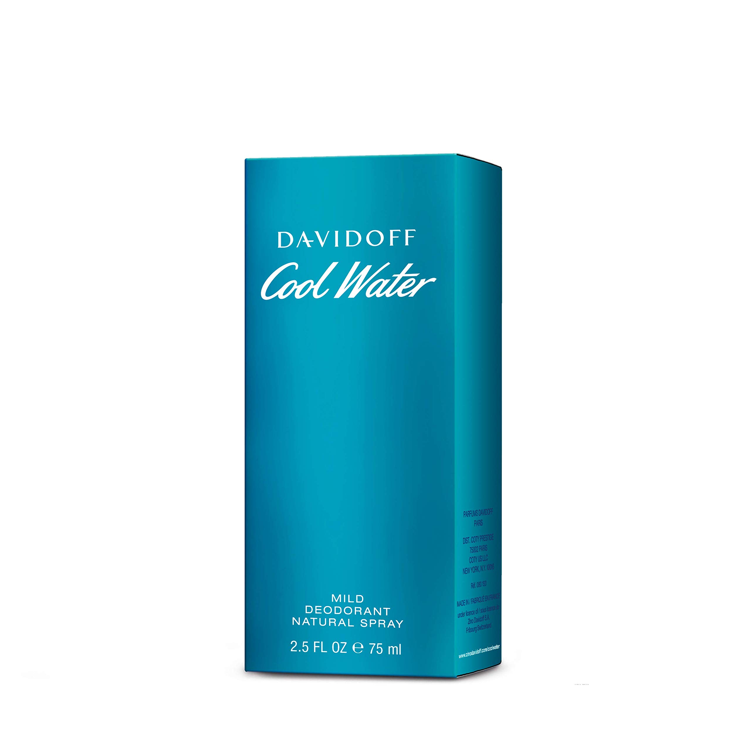 Cool Water By Davidoff For Men. Mild Deodorant Spray 2.5 Ounce, 1 Count