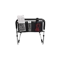 DMI Wheelchair Cushion and Essential Medical Supply Universal Rail Pouch - Seat Cushion for Chairs Reducing Back and Tailbone Pain + 3 Pocket Accessory Holder Fits Most Rails