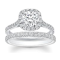 1.70ct DLA Certified Round Cut Diamond Bridal Set in Platinum