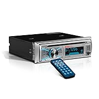 BOSS Audio Systems MR508UABS Marine Boat Stereo - Single Din, Bluetooth Audio and Calling Head Unit, AM/FM Radio Receiver, CD Player, Weatherproof, USB