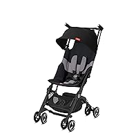 Pockit+ All-Terrain, Ultra Compact Lightweight Travel Stroller with Canopy and Reclining Seat in Velvet Black