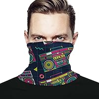80S Retro Radios Funny Face Cover Scarf Neck Mask Skiing Fishing Hiking Cycling UV Protector for Men Women