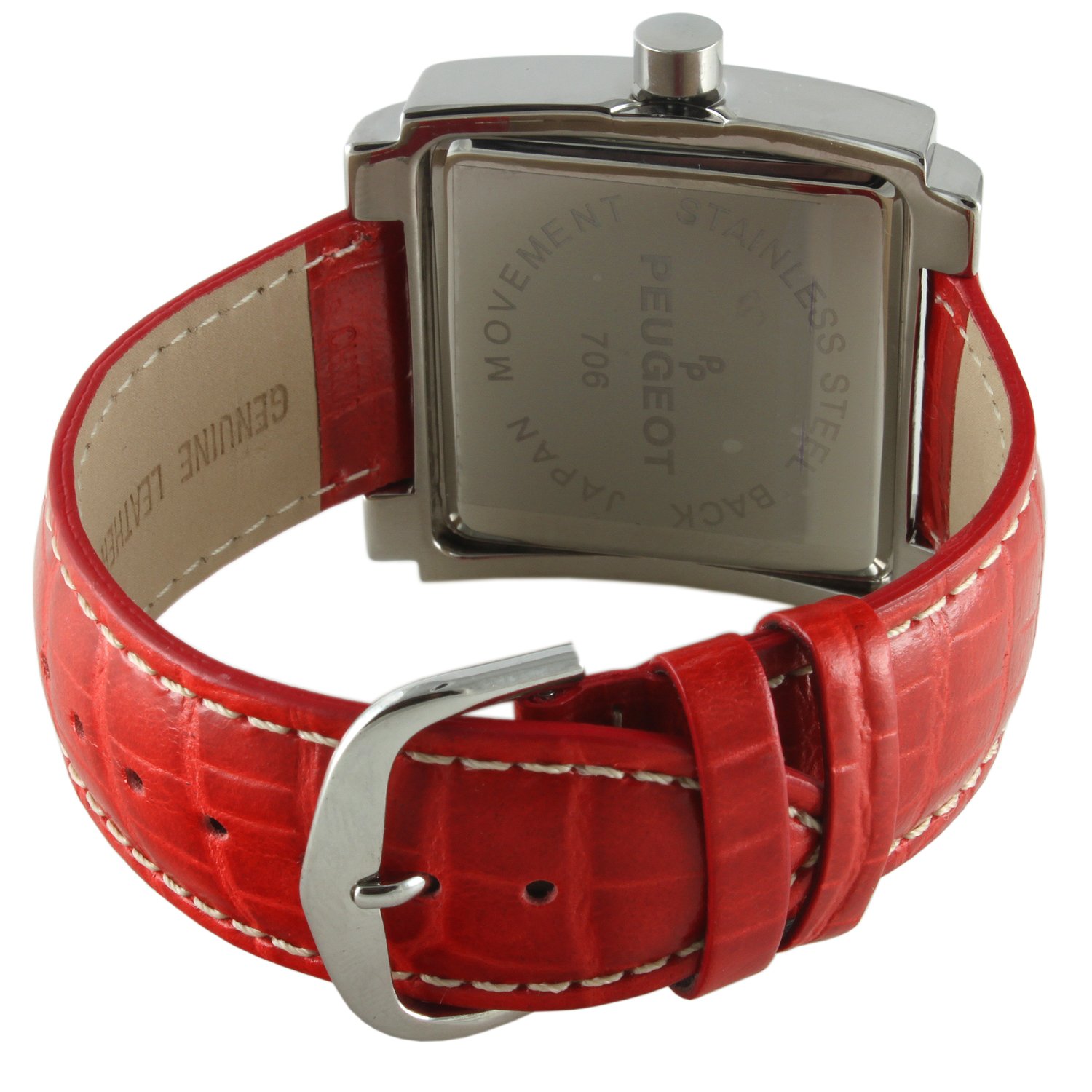 Peugeot Women's Leather Easy Read Big Face Watch