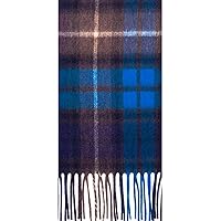 Luxury Scottish Soft Cashmere Scarf with Fringes Buchanan Blue Tartan