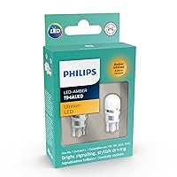 Philips Automotive Lighting 194 Ultinon LED Bulb (Amber), 2 Pack (194ALED)