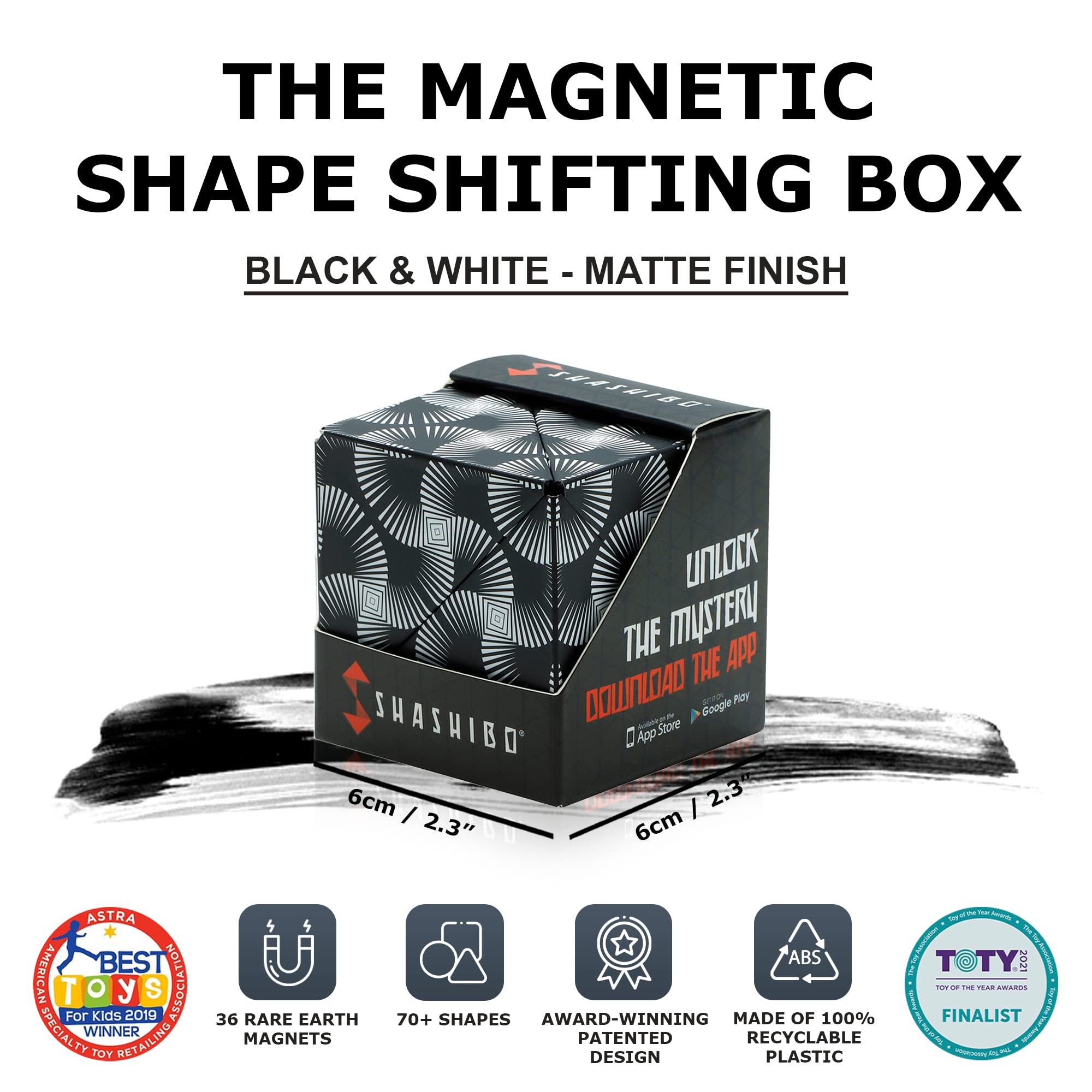  SHASHIBO Shape Shifting Box - Award-Winning, Patented Fidget  Cube w/ 36 Rare Earth Magnets - Transforms Into Over 70 Shapes, Download  Fun in Motion Toys Mobile App (Original Series - Spaced