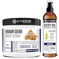 pureSCRUBS Unscented Body Scrub + Unscented Body Oil Bundle