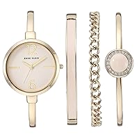 Women's Bangle Watch and Premium Crystal Accented Bracelet Set