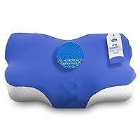 Ergonomic Memory Foam Cervical Pillow for Neck Pain Relief - Adjustable Contour Orthopedic Pillow for Sleep, Cooling Gel, Hypoallergenic - for Side, Back, Stomach Sleepers