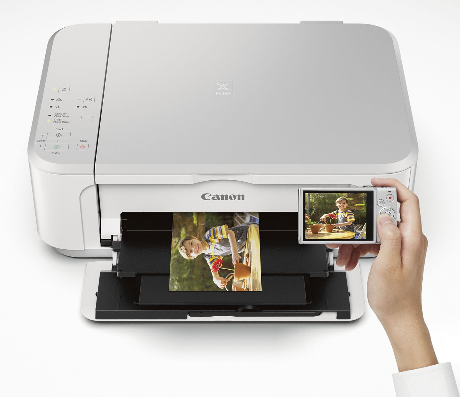 Canon PIXMA MG3620 Wireless All-in-One Color Inkjet Printer with Mobile and Tablet Printing, White