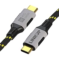 LINKUP - USB 4.0 240W 40Gbps Type-C Thunderbolt 4 Cable [6.6ft] 8K@60hz Video Super-Fast Data Charging Durable Sleeved Compatible with iPhone 15 Pro/Max MacBook Pro/Air iPad Pro Galaxy S23