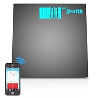 Pyle Smart Bathroom Scale Bluetooth - iPhone Health Devices, Wireless Smartphone Tracking for iPhone iPad & Android Devices - PHLSCBT2BK (Black)
