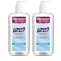 Purell's Advanced Instant Hand Sanitizer Refreshing Gel - 1-Liter (33.8 FL OZ) - Pack of (2) Bottles With Pump- (3080-02)
