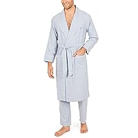 Nautica mens Long-sleeve Lightweight Cotton Woven-robe Bathrobe