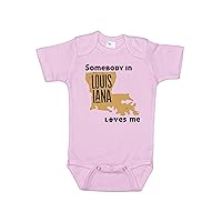 Louisiana Baby Onesie/Somebody In Louisiana Loves Me/Unisex Bodysuit/Sublimated Design