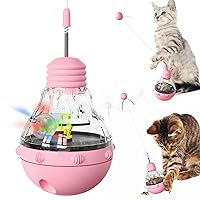 Cat Toy Tumbler Design, Slow Feeder Dispensing Toy Cat Weight Loss, Interactive Cat Toy Cat Rotating Cat Teaser has a Strong Attraction to Cats, Cat Light Bulb Toys Suitable for All Cats